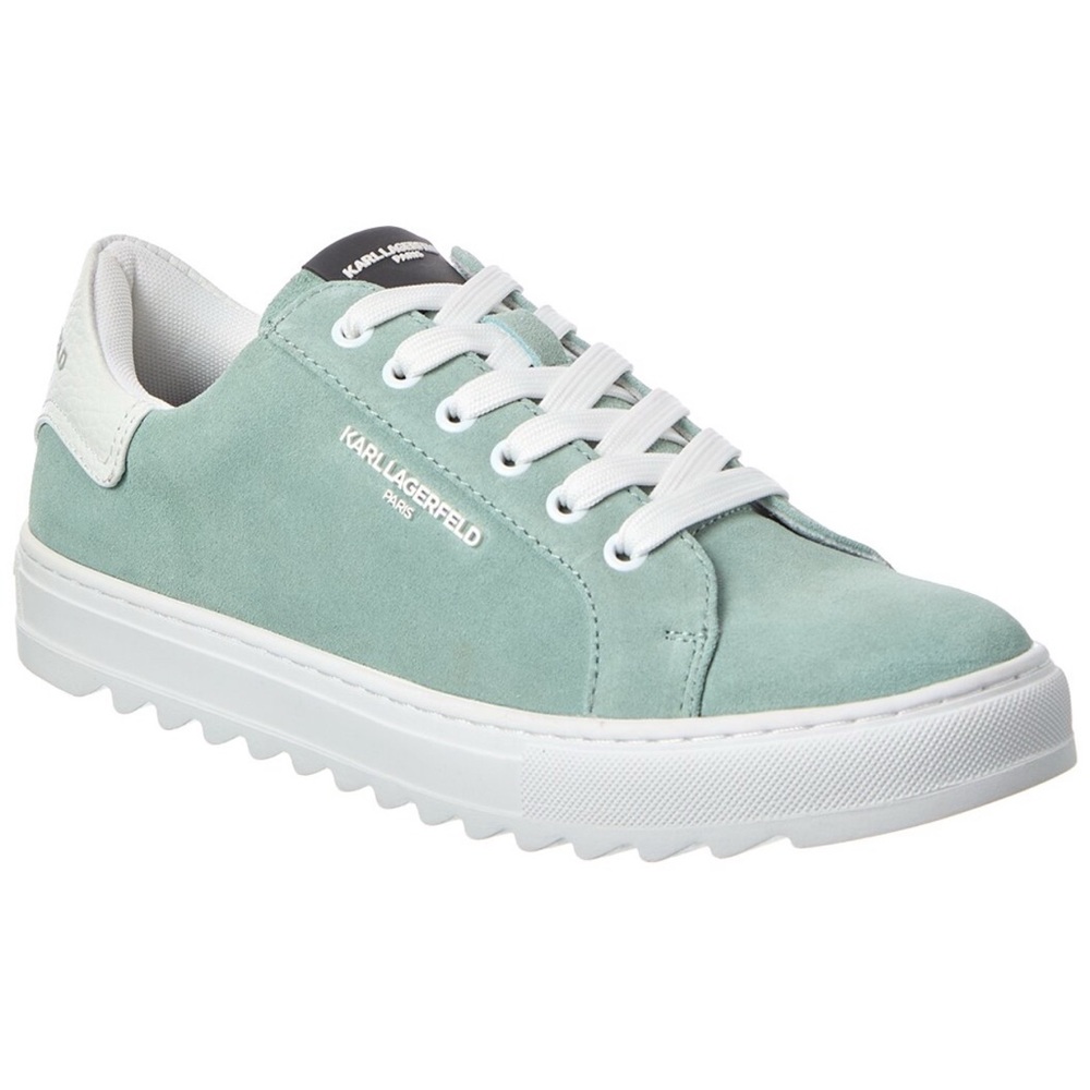 NWT Karl Lagerfeld Paris Suede Platform Low-Top Sneaker FULL INCLUSION